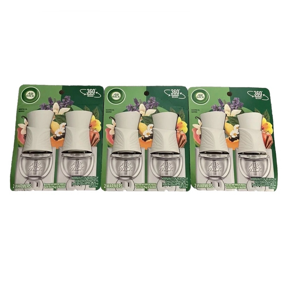 Lot Of 3 2 Packs (6 Warmers Total) Air Wick Scented Oil Air Freshener Warmer NEW